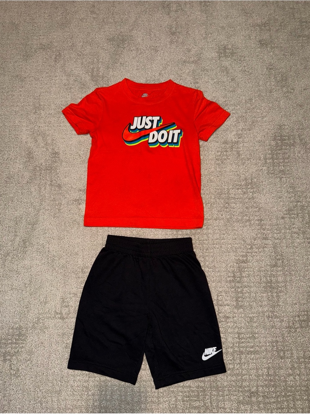 Kids Nike Just Do It T-Shirt and Shorts Set Size 7